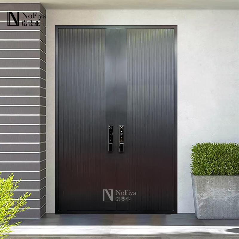 CLCEY cast aluminum villa door double-door courtyard door anti-theft entrance door double-door rural self-built house door style 4