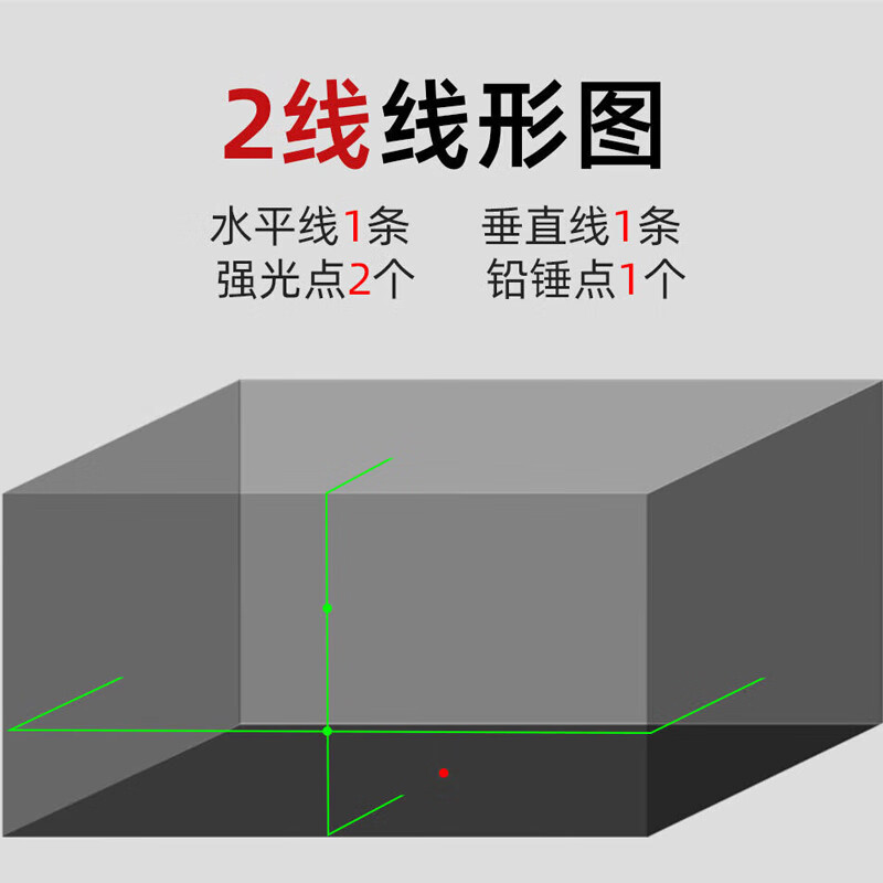 Deli laser level 2 lines 3 lines 5 lines green light outdoor strong light infrared level meter with enhancement point double electric projection line 2 line green light level meter double lithium battery