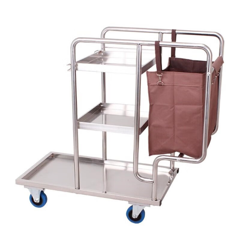 Lingxiang multifunctional cleaning cart trolley, utility cart, cleaning cart, linen cart, property shopping mall, hotel guest service cart, cleaning truck, cleaning tool, stainless steel cleaning cart