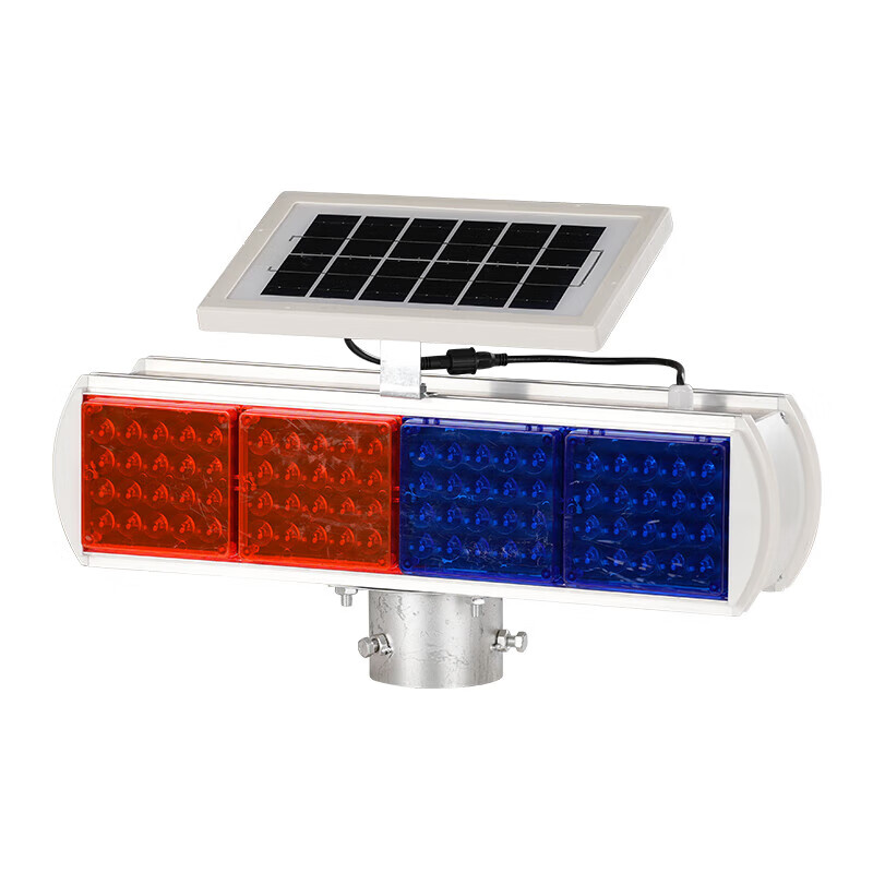 Baige solar flash warning light, road traffic construction barricade light, nighttime highway strobe LED signal indicator light, aluminum alloy four-light double-sided split model