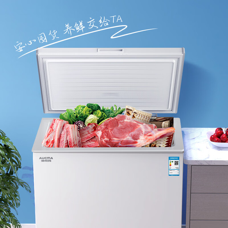 AUCMA 206L single-temperature household freezer, low-frost first-class energy-efficiency mechanical temperature-controlled small freezer BC/BD-206HNE old-for-new Beijing warehouse delivery 206L