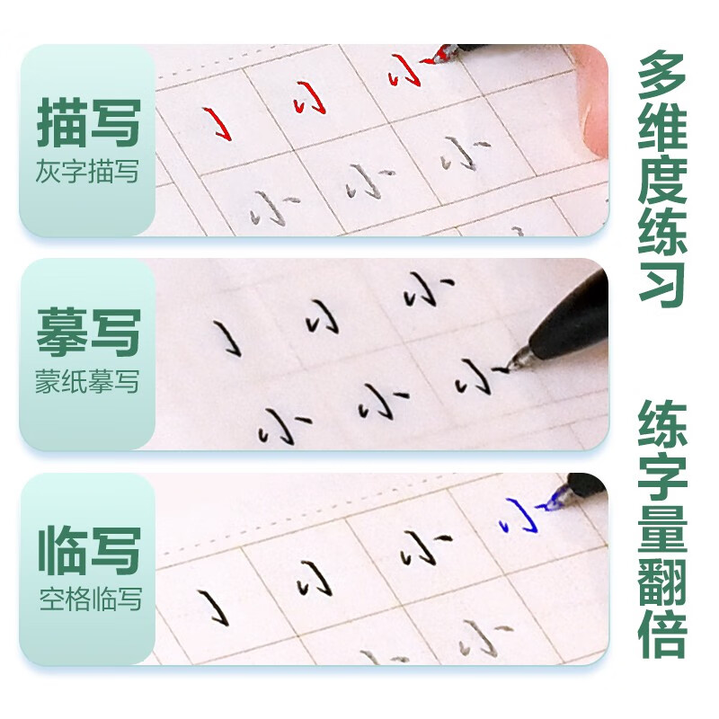 Huaxia Ten Thousand Volumes of Regular Calligraphy Practice Copybook for Adults, 3500 Words Quick Calligraphy and Pen Control Training Copybook for Beginners, Zero Basic Hard Pen Tutorial, Copying Strokes and Radicals, Commonly Used Calligraphy Practice Books, Total 10 Books