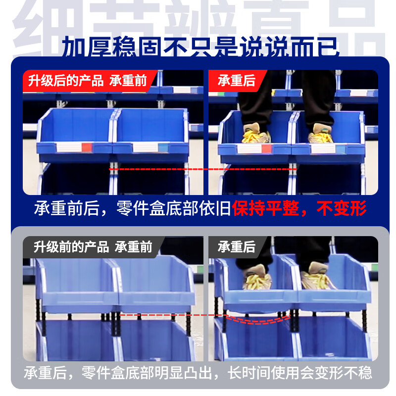 Liwang POWERKING vertical parts box plastic tool warehouse hardware screw shelf storage box accessories plastic storage box material box PK007 280*214*175 blue