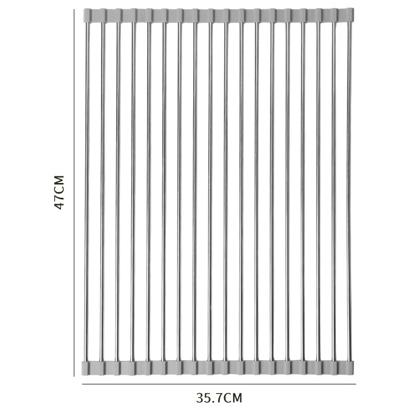 Baijie Kitchen Sink Drain Rack Pool Tableware Water Control Rack Silicone Foldable Storage Roller Curtain 18 Tubes