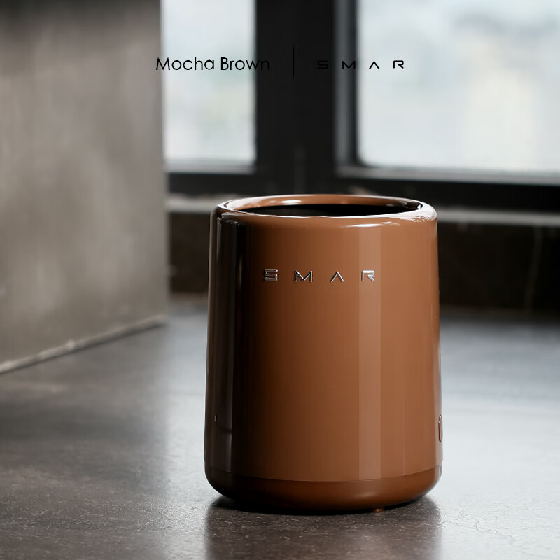 Lazy space simple retro trash can household large capacity open living room bedroom trash can paper basket bathroom trash can retro bucket cream color