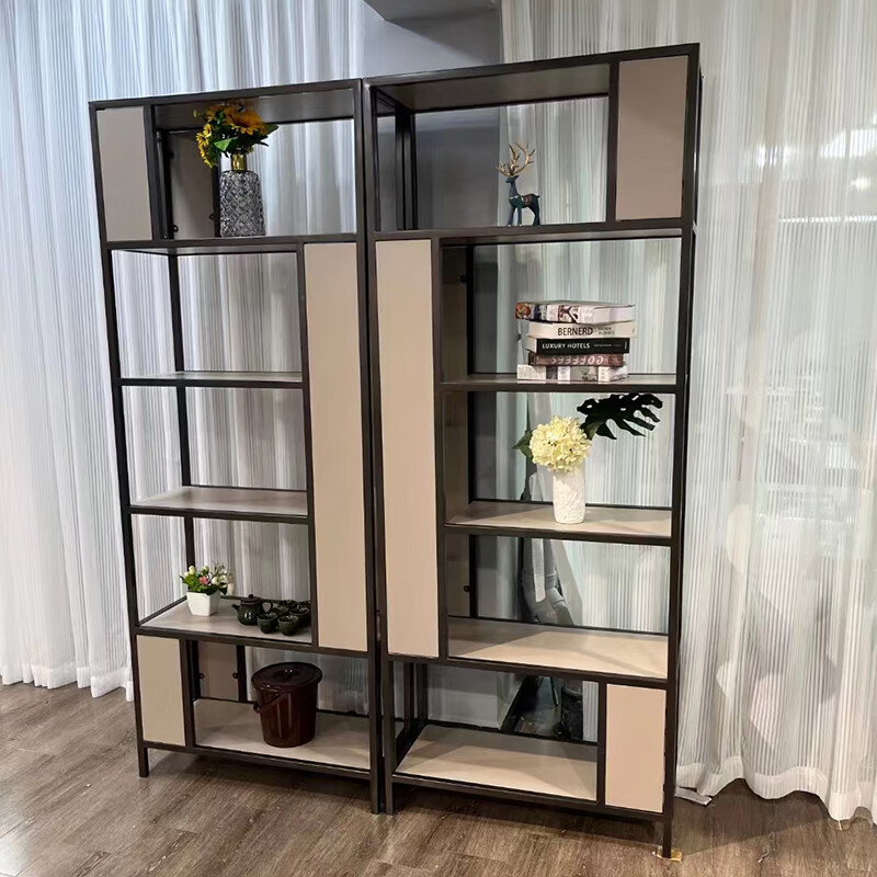 Nankeren Iron Art Storage Rack Simple Bookshelf Flower Rack Wine Cabinet Boguan Rack Living Room Entrance Partition Restaurant Display Rack Storage Cabinet Single 01 Bookshelf Can be increased or decreased in combination
