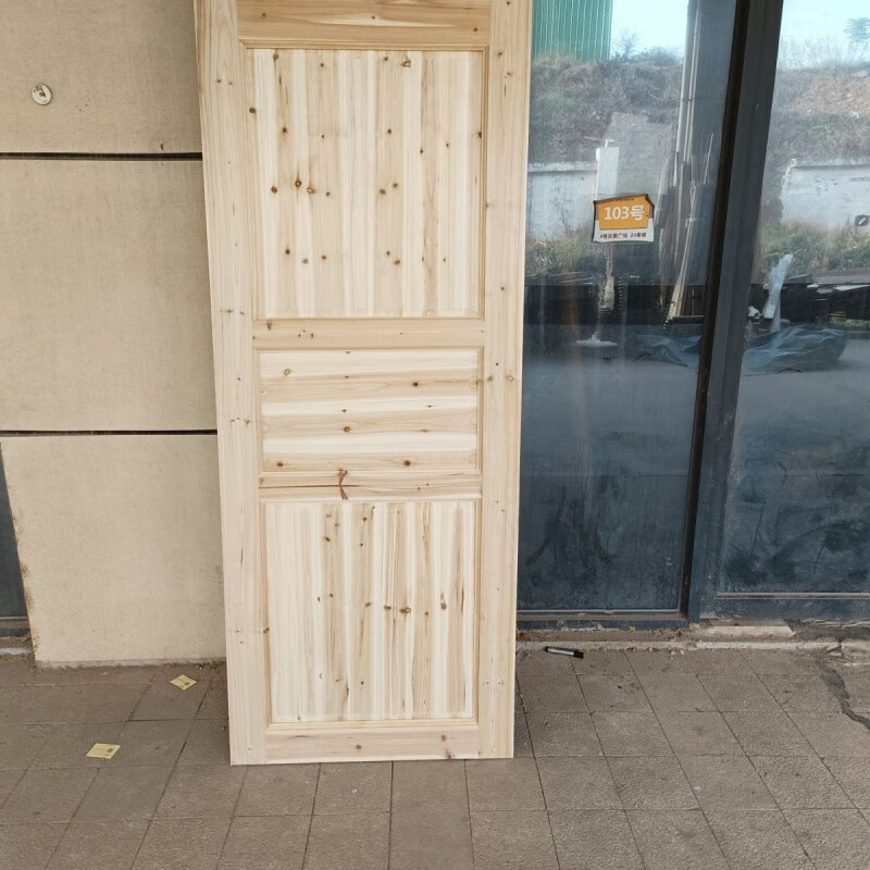 Meikejie rural old-fashioned wooden door custom rental house simple door solid wood fir log room set door rural toilet door set door opening size 205*88*26