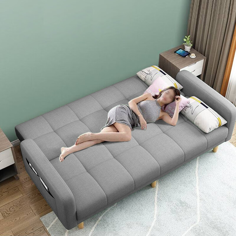 Huakaizhixing sofa bed dual-purpose folding sofa folding bed double-seat technology cloth sofa S96 gray technology cloth 2 meters
