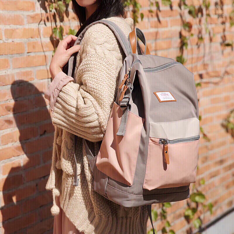 The Ninth City (V.NINE) backpack women's travel backpack men's large capacity 15.6-inch computer bag water-repellent high school student bag