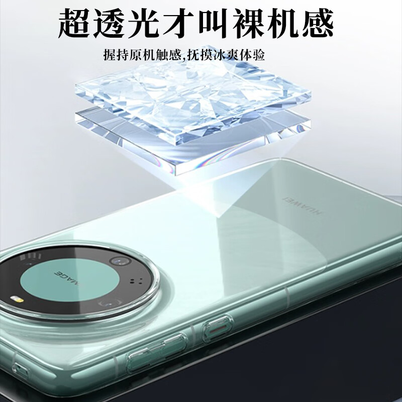 Tulas, long-term use and not easy to yellow, suitable for Huawei Mate 60 Pro mobile phone case Pro+ fully transparent ultra-thin anti-fingerprint and anti-fall men's and women's case