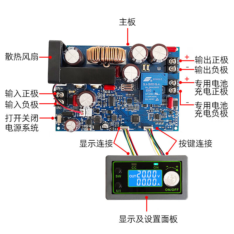 DC to DC high power adjustable power supply step-down module 48V60V72V MPPT battery charging