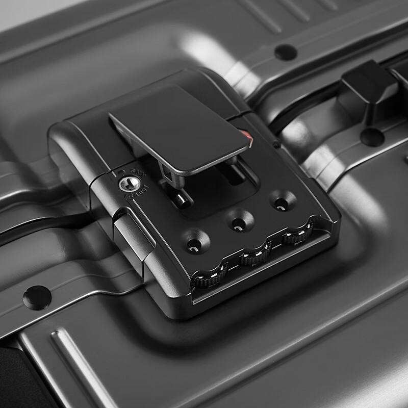 Echolac aluminum-magnesium alloy stepless trolley suitcase, full metal shell, high-end suitcase, anti-collision and impact-resistant CTA148, dark gray, aluminum-magnesium alloy, 20 inches