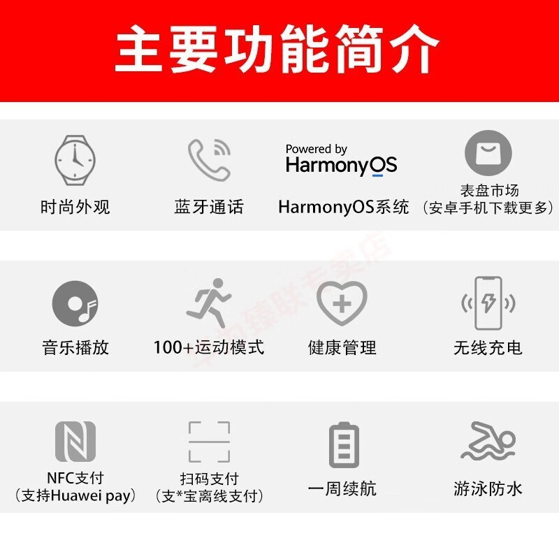 Huawei (HUAWEI) Fashionista Huawei Original Watch Men's New Sports Waterproof Smart Bluetooth Call Business Girl Blood Oxygen Monitoring Boyfriend Birthday Valentine's Day Gift Black Fluorine Rubber Strap 46mm Vibrant Style