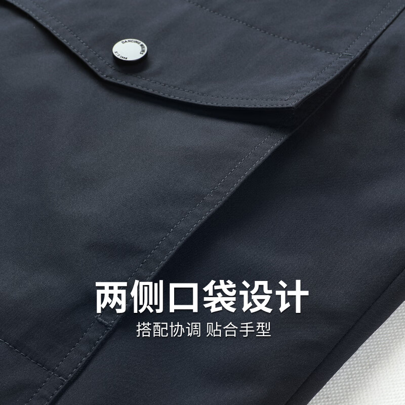 Dances with Wolves Velvet Lapel Jacket Men's 2025 Autumn and Winter New Versatile Windproof Anti-Wrinkle Warm Jacket Men's 1026 Navy Blue 101 M (170)