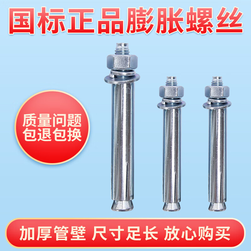 Yangguan factory direct sales galvanized national standard expansion screw extended extra long expansion bolt M8M10M12 iron expansion screw light blue 20*250 (39 pcs)
