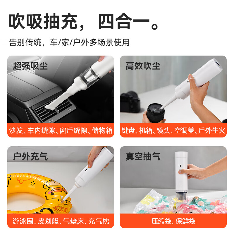 HELLOLEIBOO Car Vacuum Cleaner High Suction Handheld Home Wireless Suction High Power Car Desktop Multi-Function