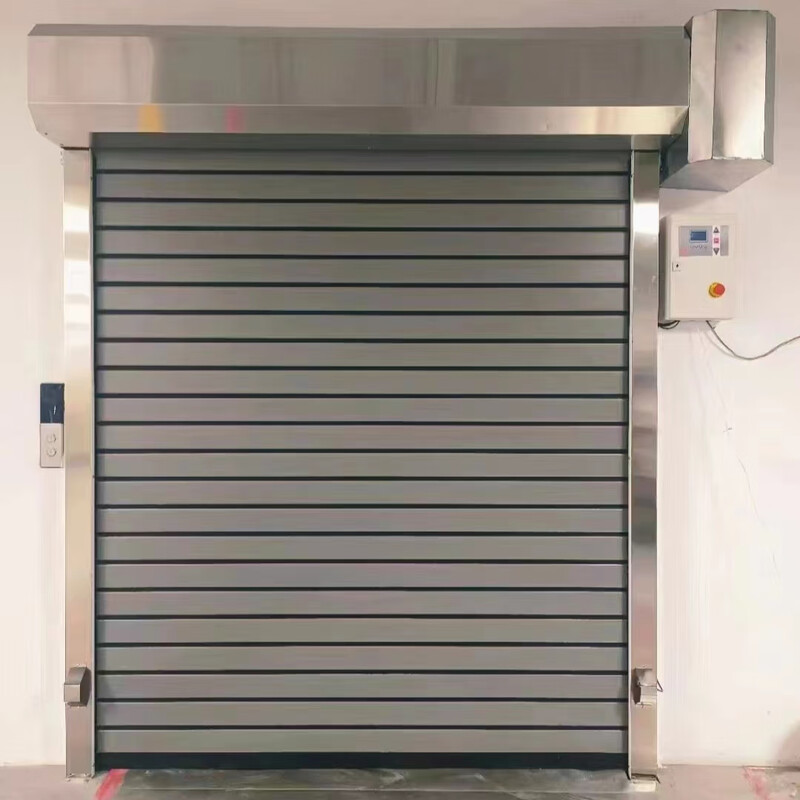 Rolling shutter door aluminum alloy fast door roller fast door hard door radar induction automatic lift dust-free purification gray