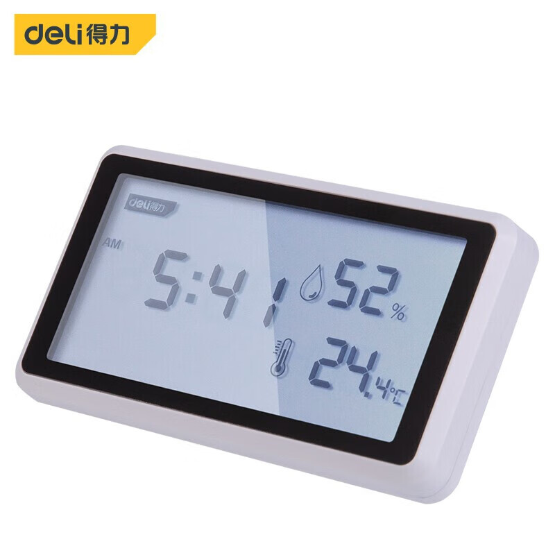 Deli thermometer high-precision indoor temperature and humidity household dry and wet display baby room room temperature electronic digital display temperature and humidity meter DL336001
