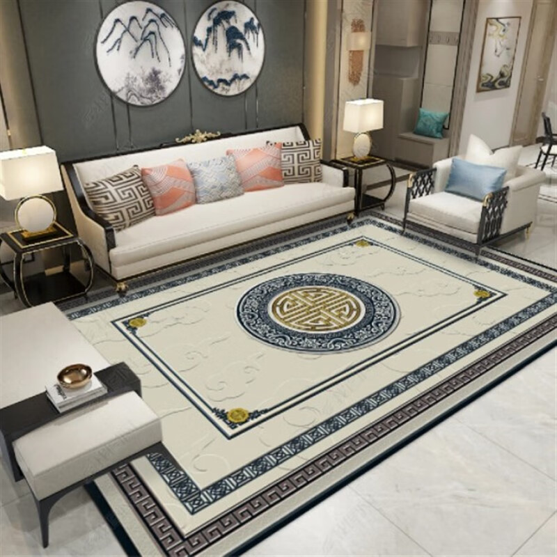 Mengyier Tianjin Cuihuangkou carpet new Chinese style carpet living room coffee table carpet modern Chinese pastoral style sofa full floor ancient red new Chinese style 4 200*300 cm free exquisite floor mat