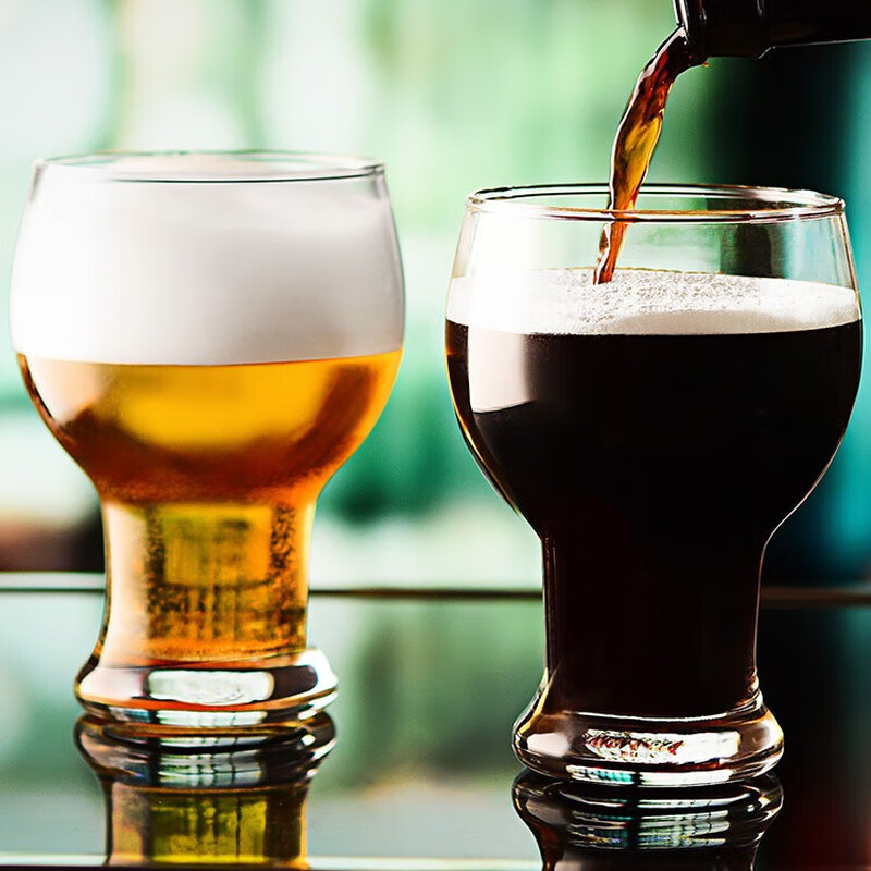 Ouxin imported beer mug home set large thickened glass craft beer mug high-value beer mug set imported craft beer mug 565ml 2 pieces