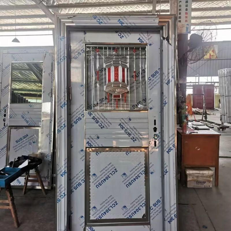 Qilicai 304 stainless steel single door anti-theft door balcony door entry door rural kitchen door roof door balcony door rental door 860*1970 outsourced right