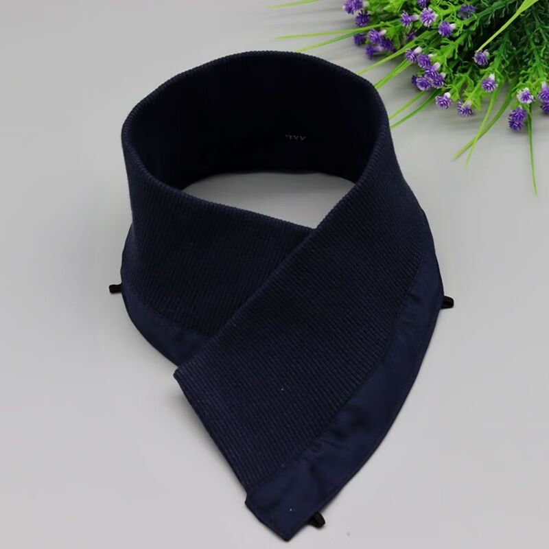 Down jacket collar protector fake collar winter general down jacket cotton coat pure cotton knitted threaded pullover collar protector outer (black) anti-dirty collar (length) about 60 cm