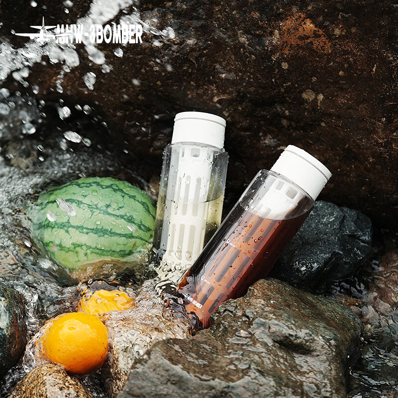 MHW-3BOMBER Bomber Valentine's Day Gift Ice Core Cold Brew Pot Summer Coffee Cold Brew Cup Bottle Coffee Pot Cold Water Kettle Cup Ice Core Cold Brew Pot-White 600ml