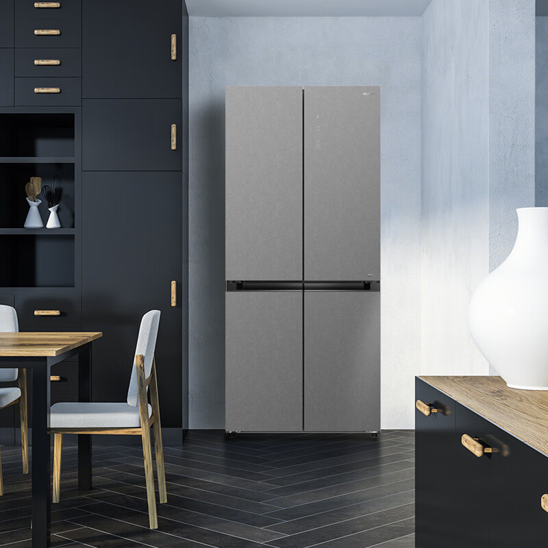 MeiLing Dual System Refrigerator 506/507/600 liter embedded cross four-door constant temperature micro-freezing home bottom cooling ultra-thin embedded full-odor smart refrigerator 507WP9BTZ 599mm zero inlay silk gray