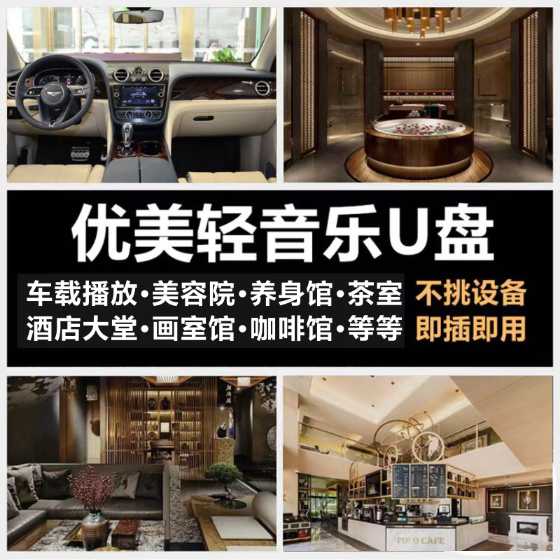 YKT light music U disk high quality piano music guzheng guitar saxophone car hotel coffee restaurant tea house 32G light music 3000 songs