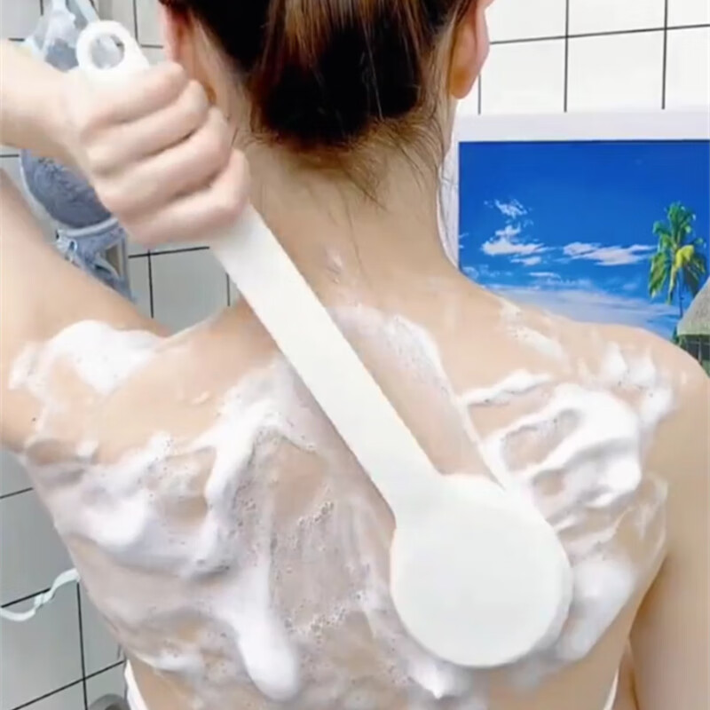 Xiha swimmer bathing brush, back scrubbing brush, lazy bathing scrubbing artifact, back long-handled soft-bristled bath brush, mud brush, bath brush ball, 1 long-handled bath brush