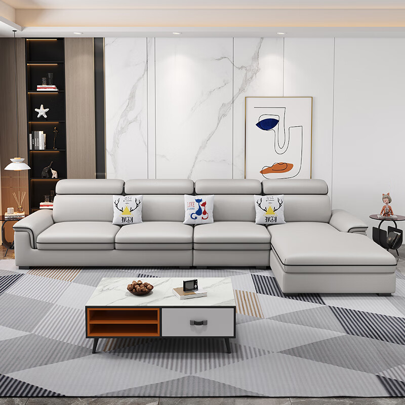 MuMian technology fabric sofa modern simple large and small apartment living room home corner fabric sofa SF-J01 2.7 imperial concubine