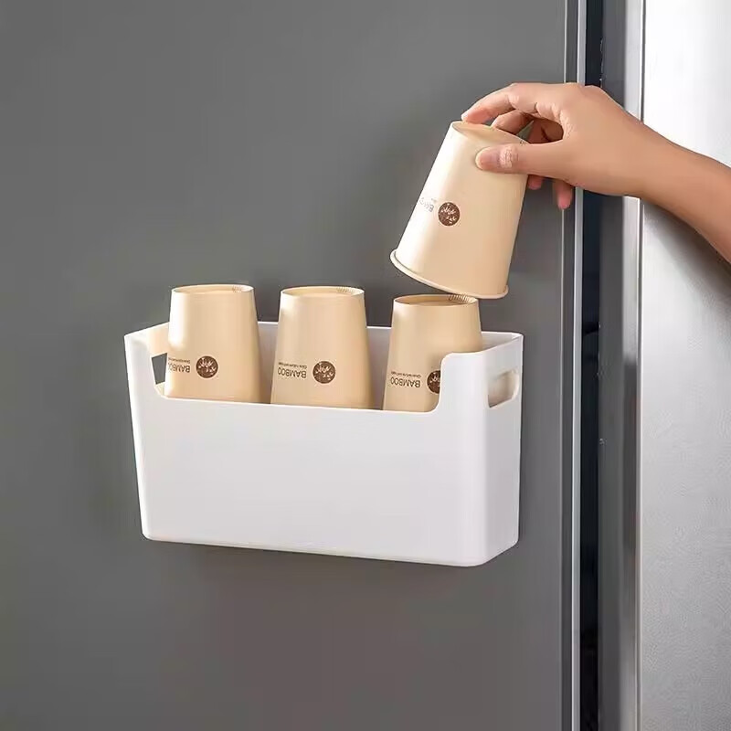 Kitchen cabinet door plastic wrap storage rack storage box wall-mounted cabinet door inside refrigerator storage rack side storage side storage box small size*5