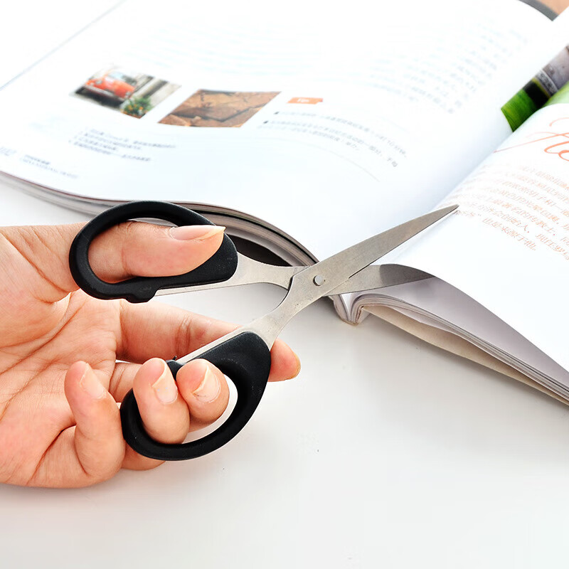 Office scissors, children's handmade scissors, student diy paper scissors, paper knife, stainless steel black small scissors, art scissors 6CMX12CM*1 pair