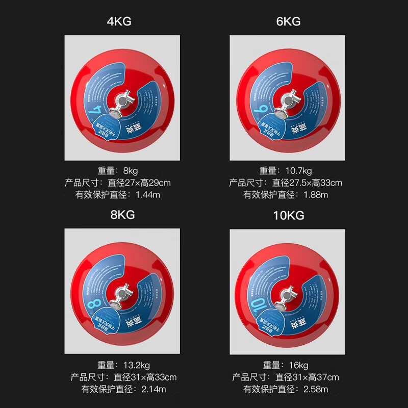 Lanyan 4kg hanging fire extinguisher commercial 4kg automatic fire extinguishing ball 6kg 8kg 10kg fire certified temperature sensing fire extinguisher hotel factory garage hanging dry powder 6kg