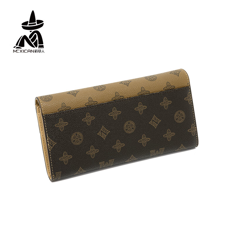 Scarecrow long wallet mobile phone bag dual-purpose women's card holder two-in-one wallet women's wallet holding mobile phone Valentine's Day gift 34947-6F Brown