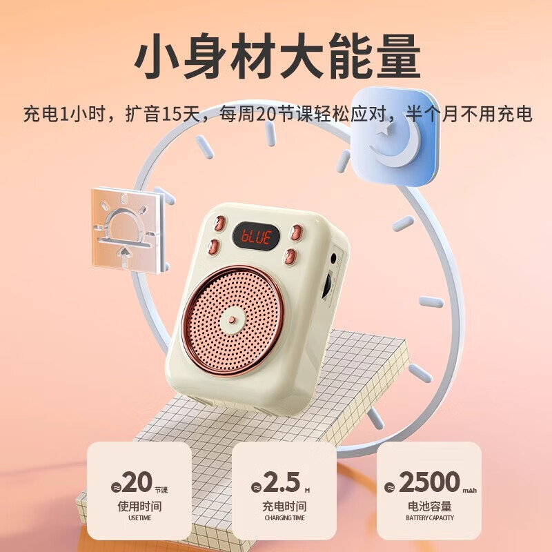 EARISE S.22 loudspeaker high volume portable little bee teacher teaching teacher dedicated outdoor tour guide card player beige wired