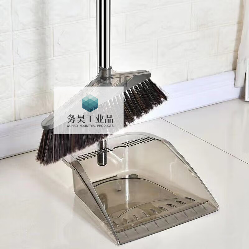 Bokai Broom Haosheng Dustpan Set Broom Sweeper Combination One-piece Non-stick Hair Set Indoor Appointment Nest Light Gray