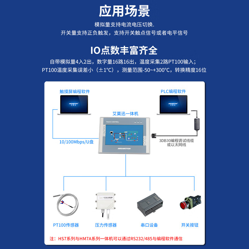 Emerson s7-200smart plc touch screen all-in-one machine 7-inch domestic industrial control industrial control display compatible with Siemens cpu224xp 7-inch Smart200 16-way relay output
