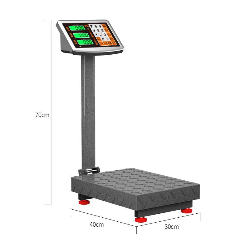 Yongcai (YONGCAI) weighing electronic scale, commercial scale, high-precision electronic scale, charging platform scale, household foldable scale, stall business scale, vegetable selling price counting scale, express scale, industrial scale, 150 kg, LCD black frame, 30*40 foldable back