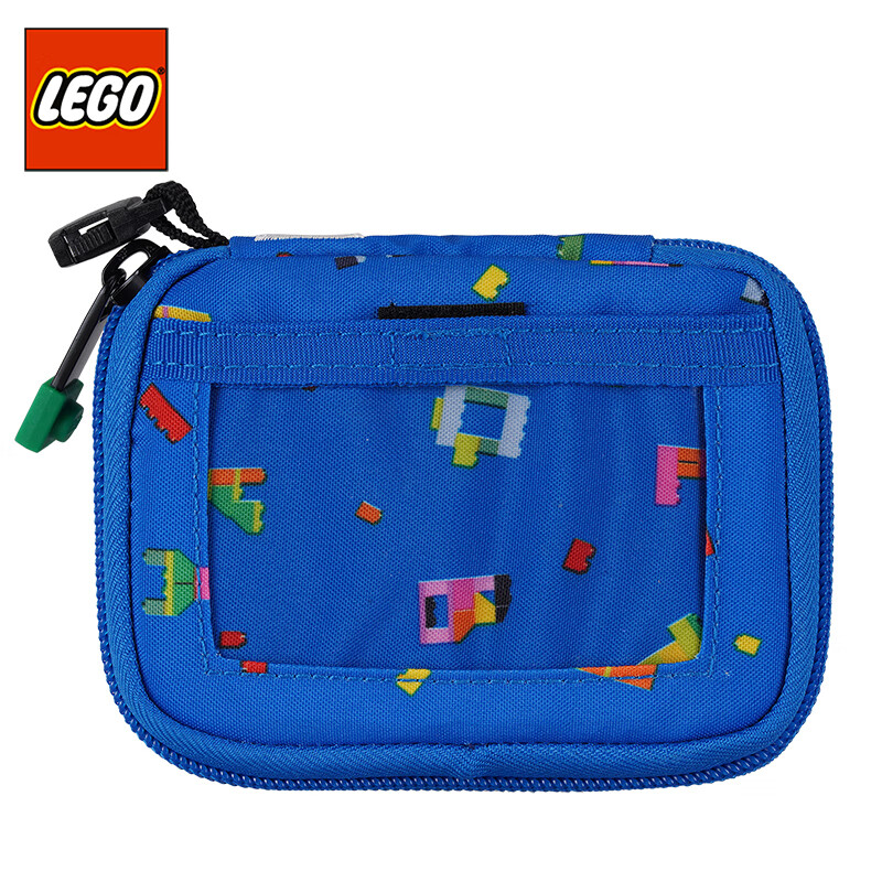 LEGO card holder, small change bag, children's bus card holder, halter neck, easy to break off buckle, blue 20063