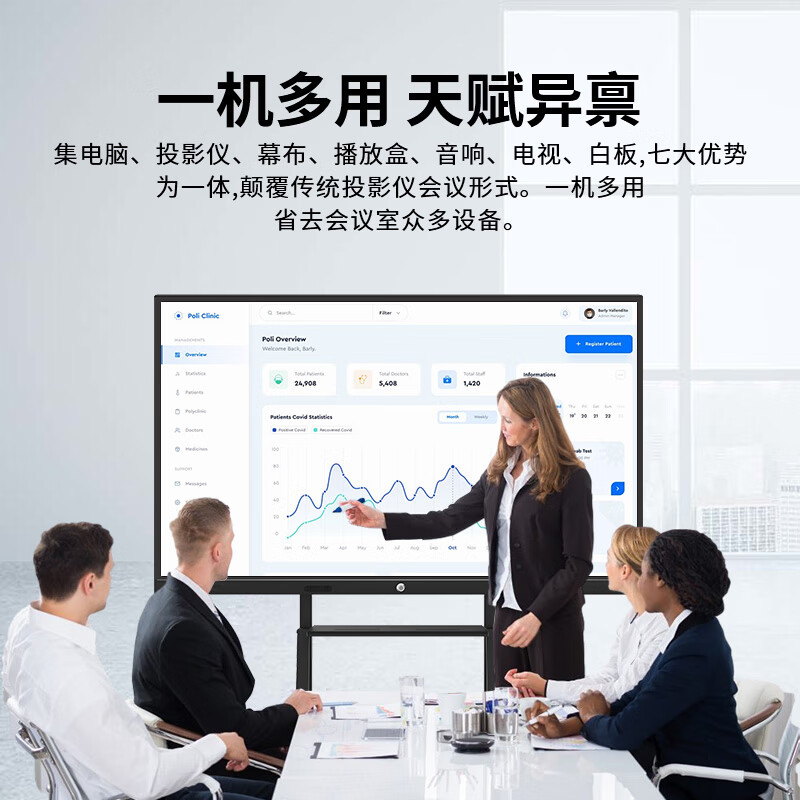 Baoguan multimedia teaching all-in-one touch screen kindergarten education training electronic whiteboard conference tablet school large screen classroom interactive interactive smart touch 75-inch video conferencing touch Android 8+128