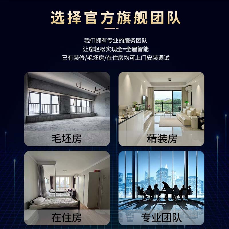 Xiaomi (MI) whole house smart home control system customized set Xiao Ai classmate switch door lock light curtain one room and one living room whole house smart customization Consult customer service to receive free design plan