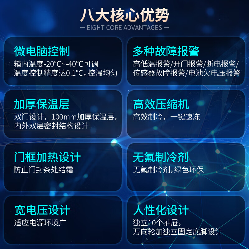 Aucma medical ultra-low temperature refrigerator-86 scientific research laboratory vertical freezer-80 degrees deep freezing quick freezing commercial industry-40 degrees vaccine plasma medical low temperature preservation box 525 liters -20~-40 degrees adjustable DW-40L525