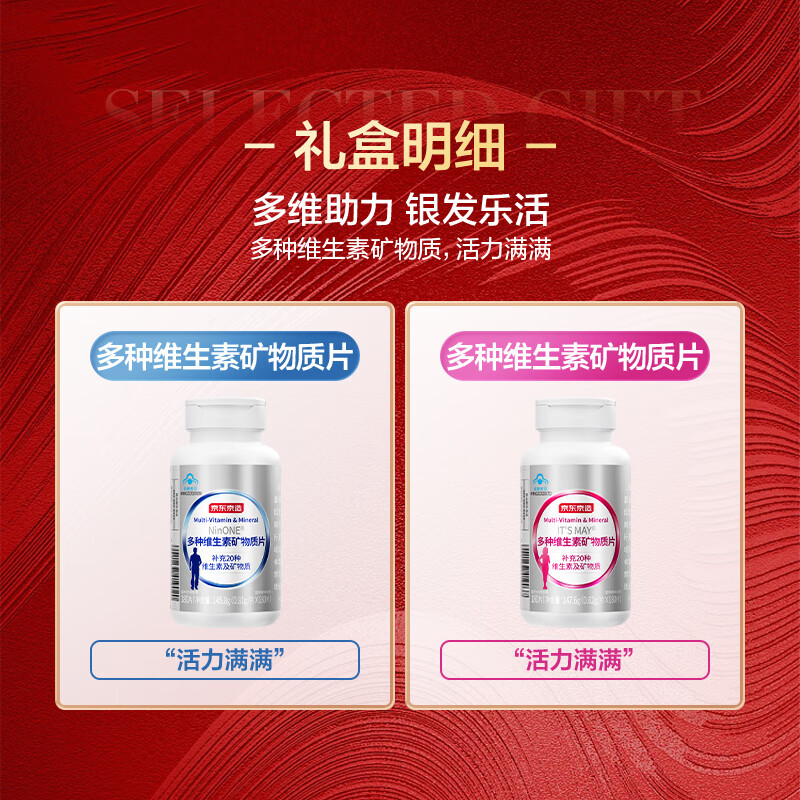 Made in Tokyo, multi-vitamins and minerals for middle-aged and elderly people 180 capsules*2, calcium supplement, iron supplement, selenium zinc, folic acid New Year gift box