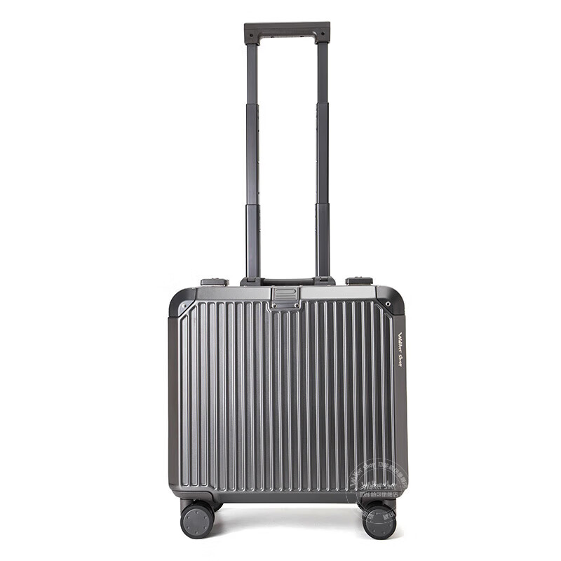 Walker Shop light luxury brand luggage small boarding suitcase trolley case 18 inches lightweight aluminum frame travel box temperament gray 18 inches