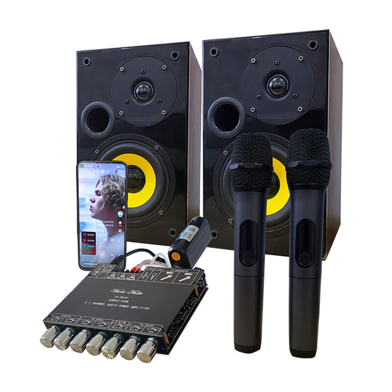 High-power Bluetooth amplifier board ZK-AM100KTV microphone and audio all-in-one machine 2.1 channel TPA3116D2 without shell