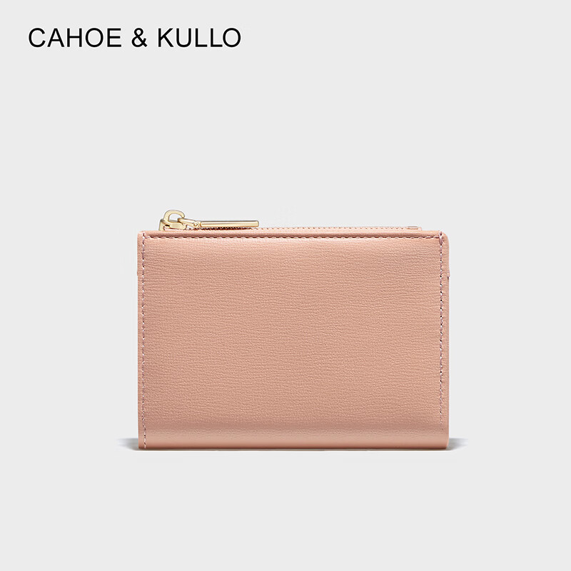 CAHOE KULLO official wallet women's short 2026 new women's card bag clutch bag women's multi-card slot niche coin purse female pink - birthday gift for girlfriend