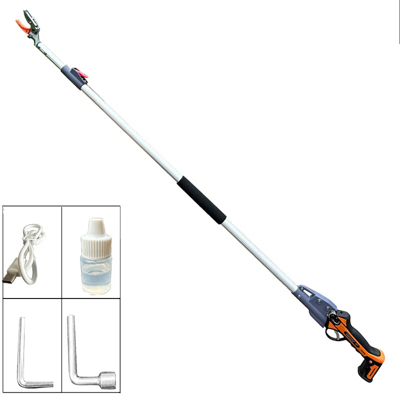 Jiehong's fruit-picking artifact, telescopic high-branch shears, high-altitude shears for gardens, special for picking lychees, longans, toon, fruit-picking scissors, lithium-ion fruit-picking pruning shears 130-2 meters