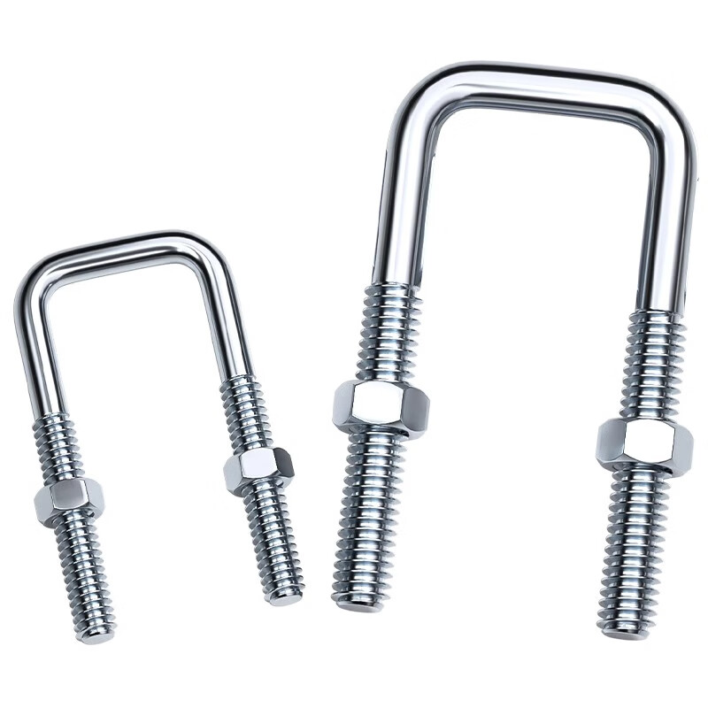 Tianzhuo Hardware square U-shaped pipe clamp right-angle bolt wire buckle hoop extended retainer connector square galvanized M6M8M10 M12*80*150 1 set