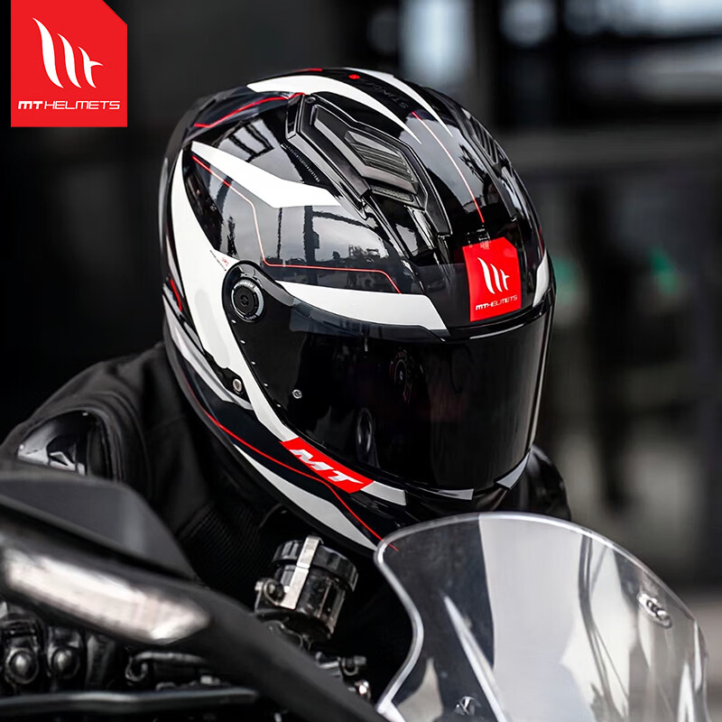 MT HELMETS Stinger 2 Spanish MT motorcycle helmet unisex commuter full-face helmet all-season motorcycle electric vehicle safety helmet white gray red Mick (default transparent mirror) 3XL (recommended 60-62cm)